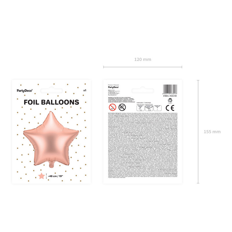 Rose guld Stjerne 19" folieballon