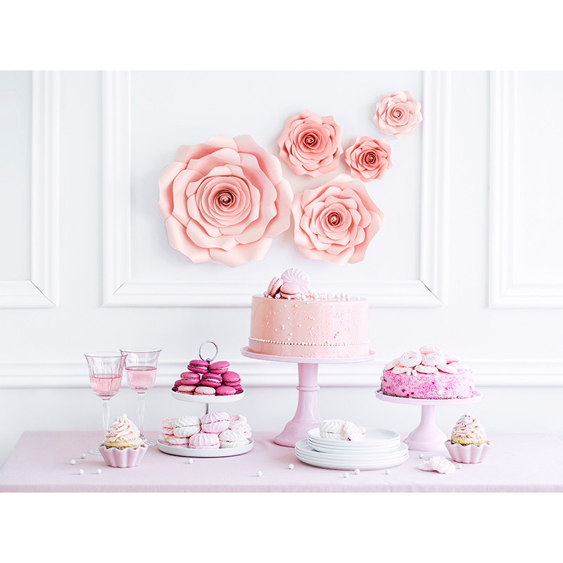 5 stk. Pink papirblomst baggrund, blandede størrelser, let at hænge op