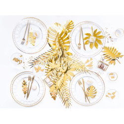 21 stk. Tropisk guldglans papirblade i 7 farvevarianter, 30 cm