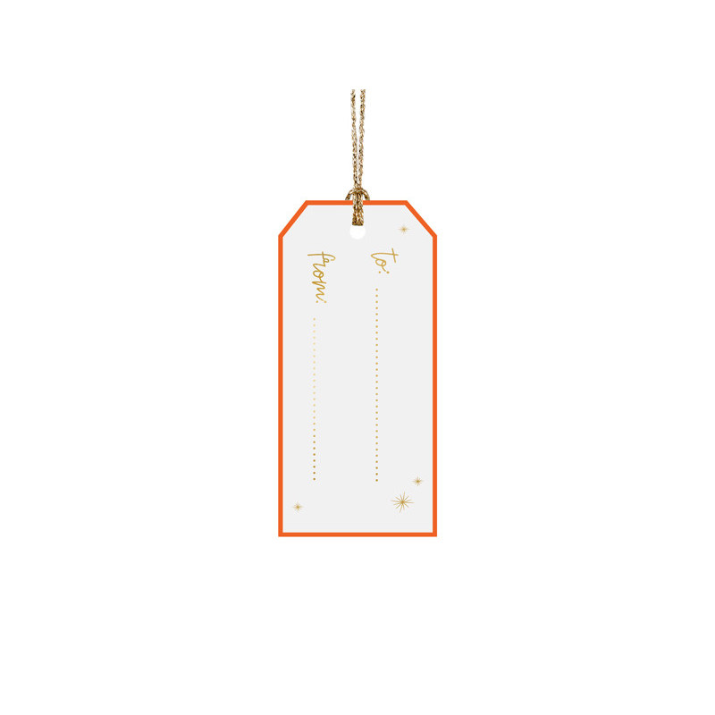 12 stk. Farverige blandede gave tags med guld snor, 9 x 4 cm, perfekt til festlige lejligheder
