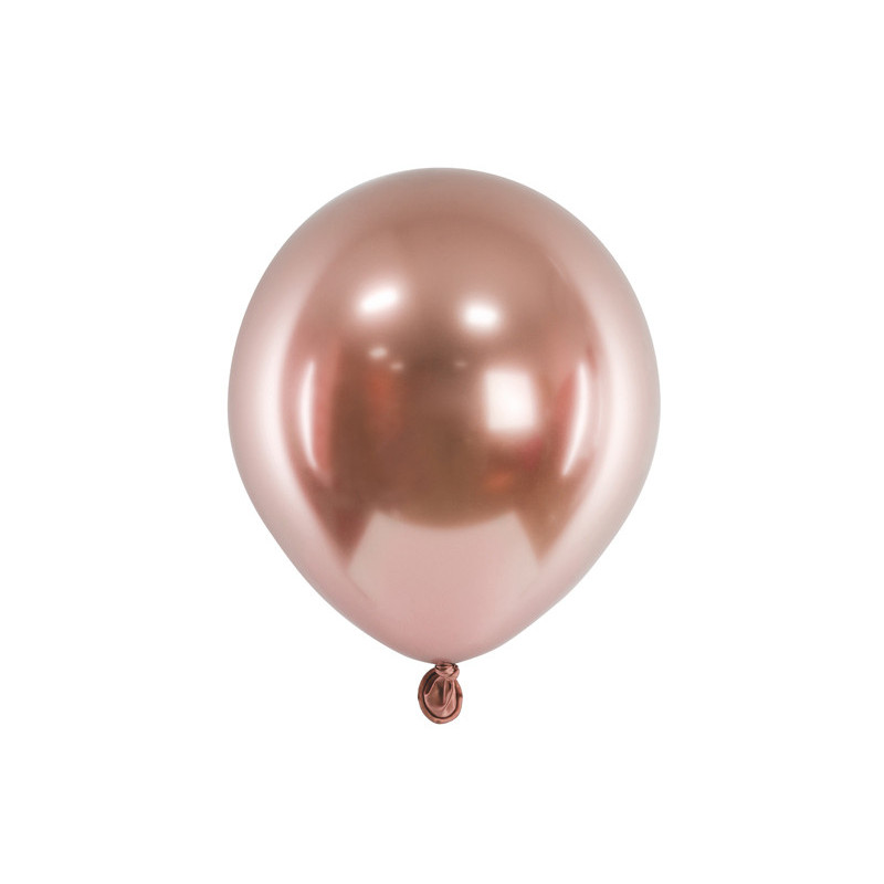 50 stk. Chrome balloner rose guld 5" - Spejlblanke til bryllup & konfirmation