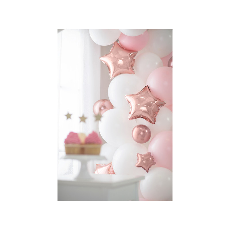 50 stk. Chrome balloner rose guld 5" - Spejlblanke til bryllup & konfirmation