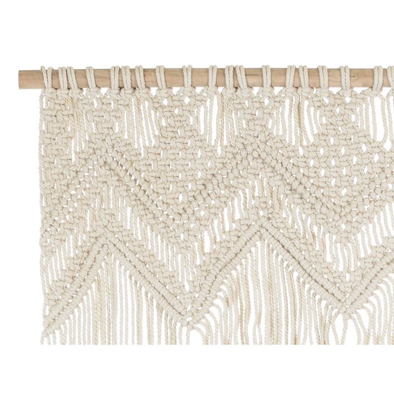 1 stk. Off-White macrame vægtæppe, håndlavet og unikt design, størrelse 104x182cm