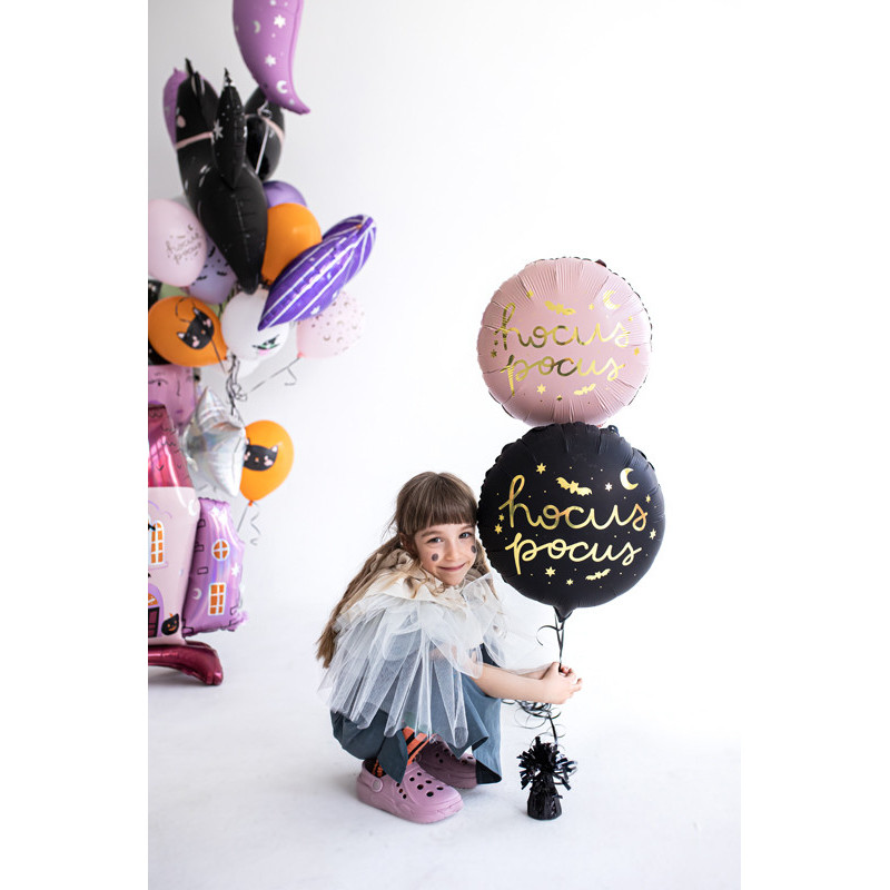 1 stk. Hocus Pocus 18" folieballon til helium eller luft med automatisk lukkesystem fra PartyDeco