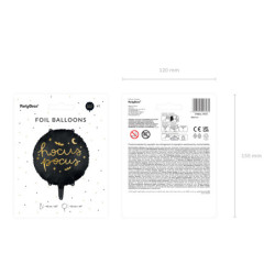1 stk. Hocus Pocus 18" folieballon til helium eller luft med automatisk lukkesystem fra PartyDeco