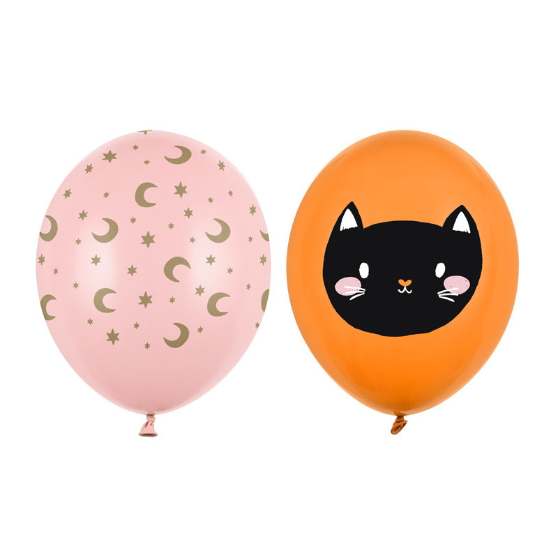 50 stk. Hocus Pocus balloner i pastelorange og pink, 30 cm diameter, stærke latexballoner