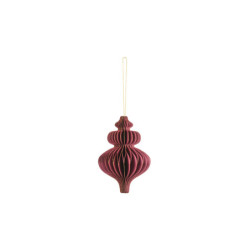 1 stk. burgundisk papirhonningkage ornament icicle, 10x15 cm, festdekoration til bryllup og fest