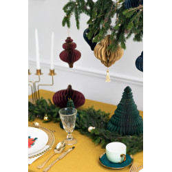 1 stk. burgundisk papirhonningkage ornament icicle, 10x15 cm, festdekoration til bryllup og fest