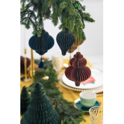 1 stk. burgundisk papirhonningkage ornament icicle, 10x15 cm, festdekoration til bryllup og fest