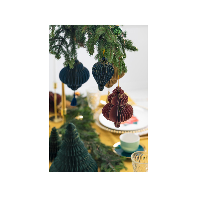 1 stk. burgundisk papirhonningkage ornament icicle, 10x15 cm, festdekoration til bryllup og fest