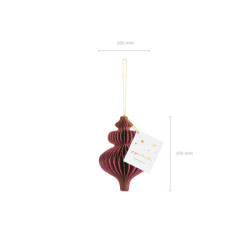 1 stk. burgundisk papirhonningkage ornament icicle, 10x15 cm, festdekoration til bryllup og fest