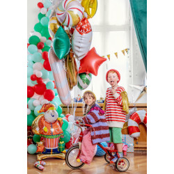 1 stk. Julemanden 42" folieballon til helium eller luft med automatisk lukkesystem fra PartyDeco
