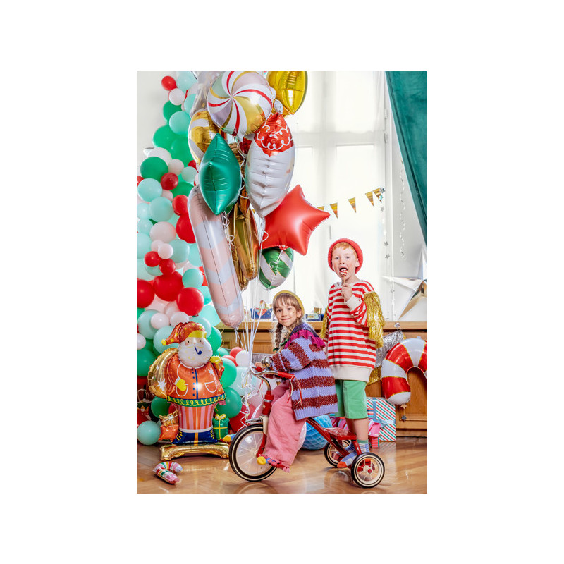 1 stk. Julemanden 42" folieballon til helium eller luft med automatisk lukkesystem fra PartyDeco