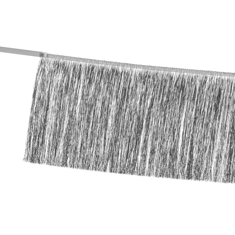 1 stk. Sølvfarvet fringe garland, højde 20 cm, bredde 135 cm, perfekt til festligheder