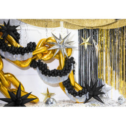 1 stk. Sølvfarvet fringe garland, højde 20 cm, bredde 135 cm, perfekt til festligheder