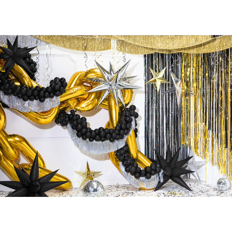 1 stk. Sølvfarvet fringe garland, højde 20 cm, bredde 135 cm, perfekt til festligheder