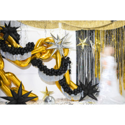 1 stk. Sølvfarvet fringe garland, højde 20 cm, bredde 135 cm, perfekt til festligheder