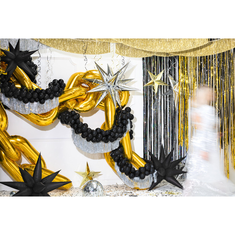 1 stk. Sølvfarvet fringe garland, højde 20 cm, bredde 135 cm, perfekt til festligheder