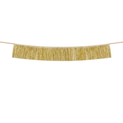 1 stk. Gylden fringe guirlande, 20 cm høj og 135 cm bred, perfekt til festlig dekoration