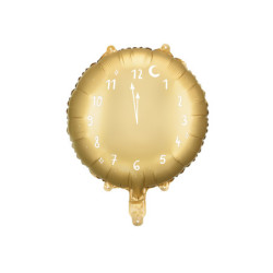 1 stk. Ur 18" folieballon i guld fra PartyDeco, genanvendelig og velegnet til helium eller luft.