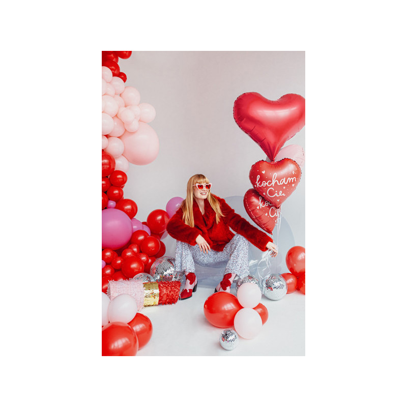 1 stk. Hjerteformet folieballon med farvemix "Jeg Elsker Dig", 45 cm, til helium eller luft