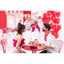1 stk. Stor farverig Cupid folieballon, 82x99 cm før oppustning, perfekt til romantiske fester