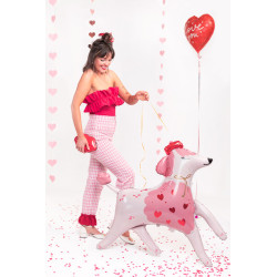1 stk. Farverig folieballon i form af puddelhund, 119x108 cm før oppustning, perfekt til fester