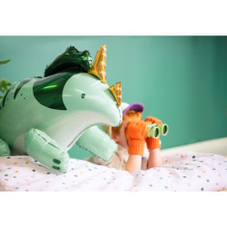 1 stk. Grøn triceratops folieballon 93x49 cm genbrugelig og let at puste op