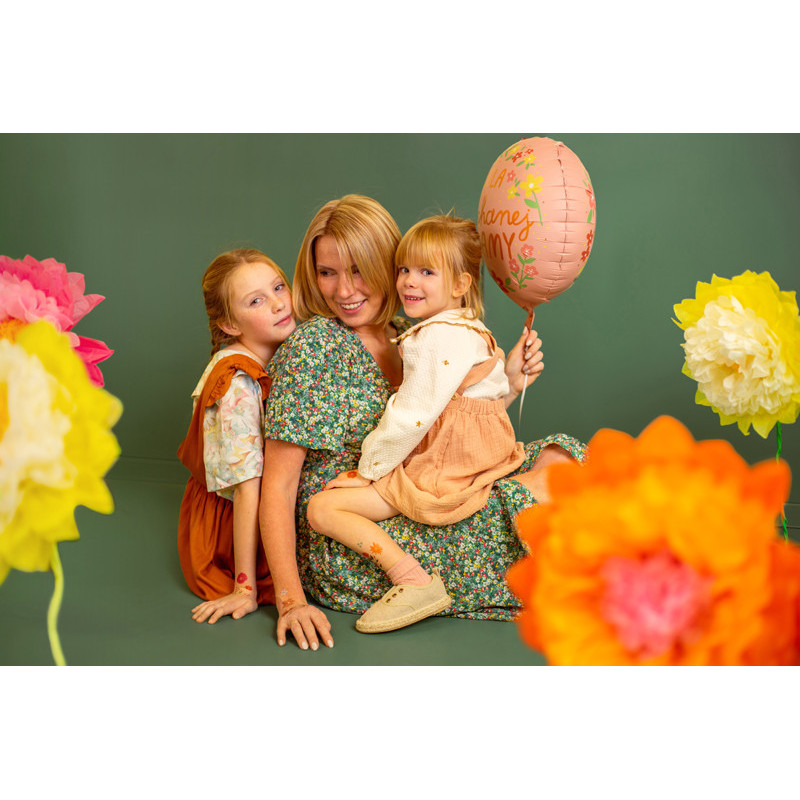 1 stk. Farverig folieballon til den kære mor, 45 cm, multifarvet, helium/luft, perfekt gaveidé