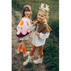 1 stk. Bambi drøm pige kostume - rådyr look, leggings, kappe, pandebånd, 110-116 cm