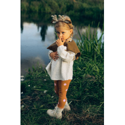 1 stk. Bambi drøm pige kostume - rådyr look, leggings, kappe, pandebånd, 110-116 cm