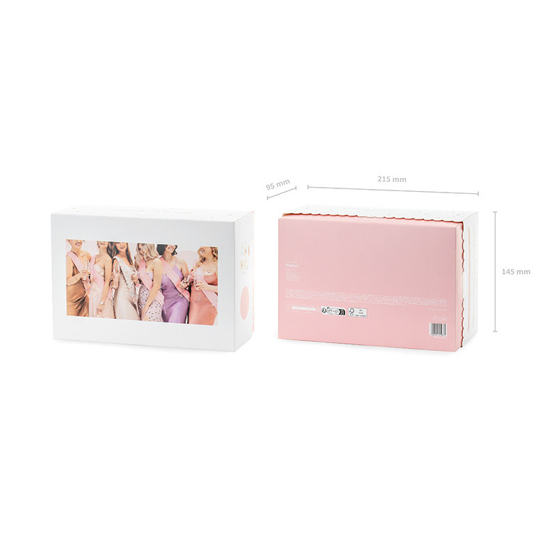 1 stk. elegant brude- og brudepige sash i hvid og pink, 76 cm lang