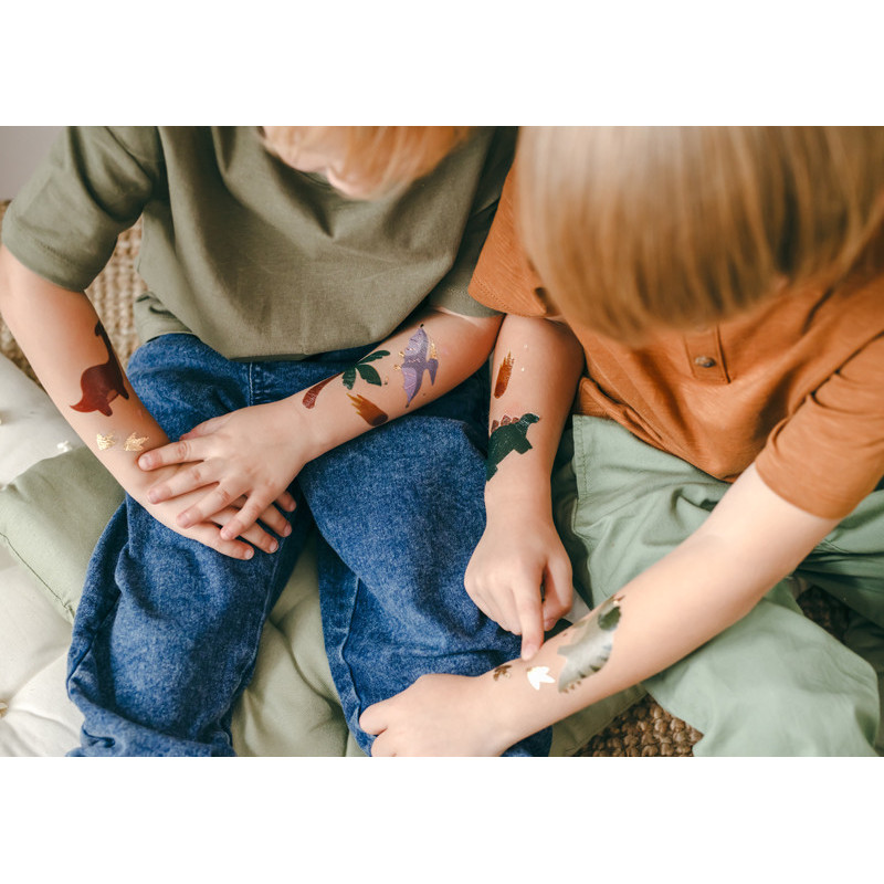 13 stk. Farverige Midlertidige Dinosaur Tatoveringer, Forskellige Designs
