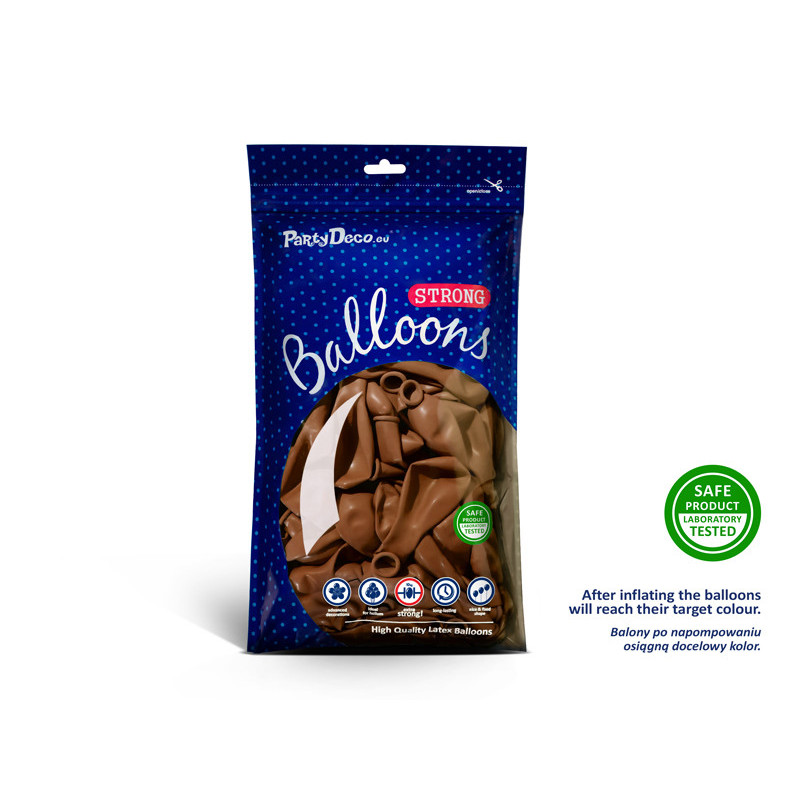 100 stk. Balloner pastel mocca 23 cm – Stærk latex til bryllup & festpynt