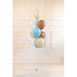 10 stk. DIY luksus latexballoner pastel chokoladebrun, himmelblå, fersken – nem helium oppustning