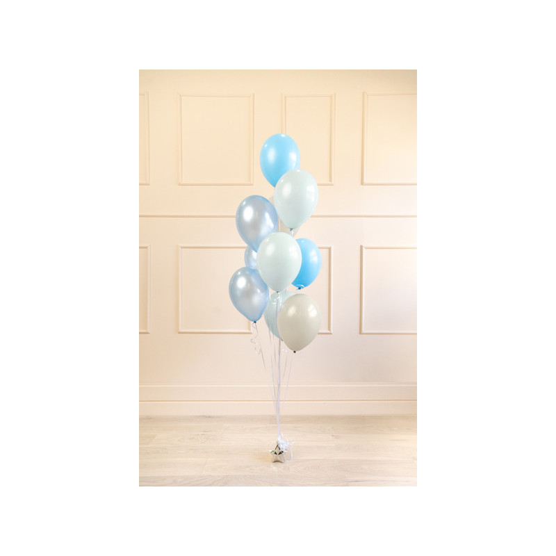 10 stk. Luksus latexballoner pastel himmelblå & chokoladebrun – Nem helium DIY festpynt