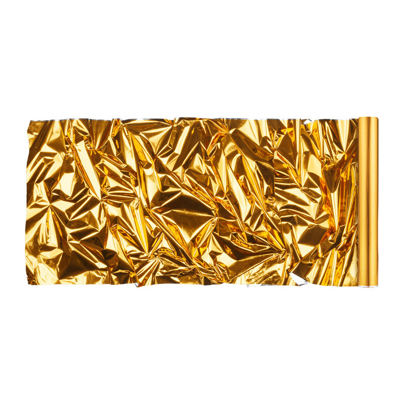 25 meter dekorativ metallisk folie, guld-sølv, 50 cm bred