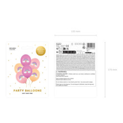 6 stk. Regnbueballoner pastel 30 cm latex – Tosidet print til festlig dekoration