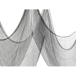 1 stk. Sort dekorationsmateriale, 0.72x9.8 meter, polyester, til indendørs og udendørs brug