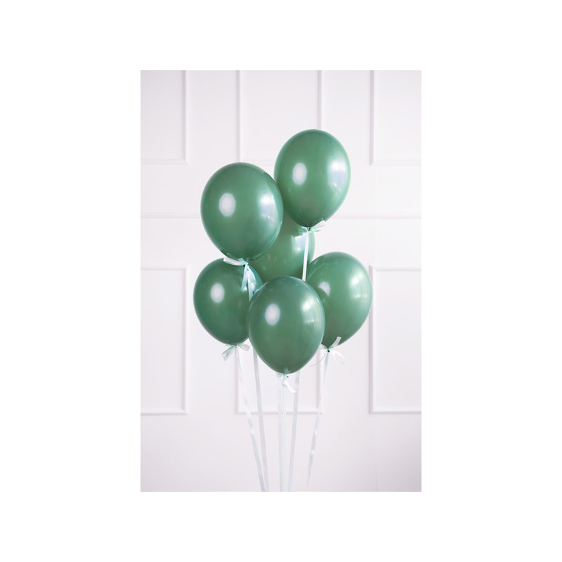 50 stk. Balloner pastel flaskegrøn latex 30 cm - Elegant og miljøvenlig festpynt
