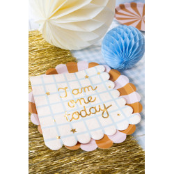 12 stk. I am one today" Servietter – 33x33 cm – Perfekt til 1-års fødselsdag