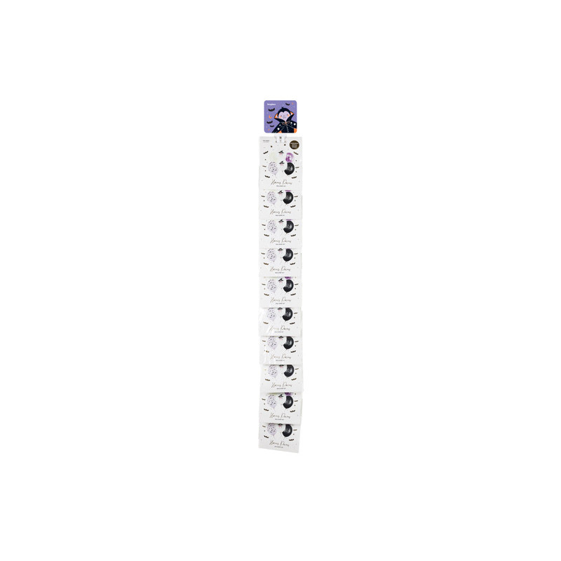 1 stk. Halloween plastic clip strip med 10 kroge til vertikal produktvisning, 1075 mm lang