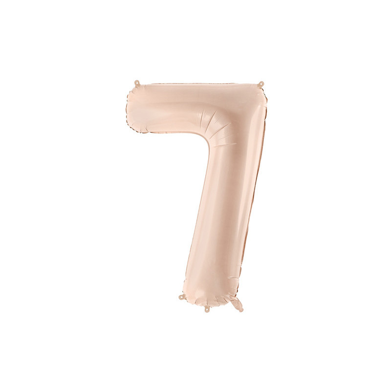 1 stk. Folieballon Tal 7 mørk beige 72 cm – Elegant Festpynt til Fødselsdag & Jubilæum