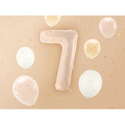 1 stk. Folieballon Tal 7 mørk beige 72 cm – Elegant Festpynt til Fødselsdag & Jubilæum
