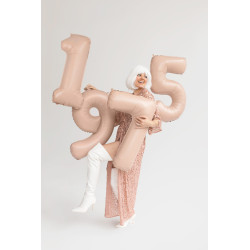 1 stk. Folieballon Tal 7 mørk beige 72 cm – Elegant Festpynt til Fødselsdag & Jubilæum