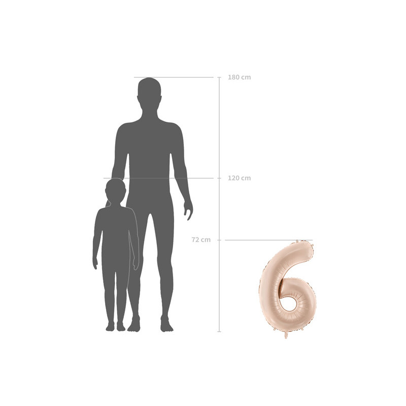 1 stk. Folieballon Tal 7 mørk beige 72 cm – Elegant Festpynt til Fødselsdag & Jubilæum