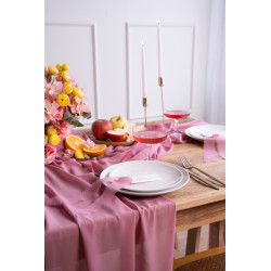 5 meter Chiffonløber i Mørk pink, bredde 48 cm, elegant og stilfuld til enhver borddækning