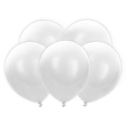 5 stk. Hvide Balloner 12" med skiftende farver LED lys Kan bruges til Helium
