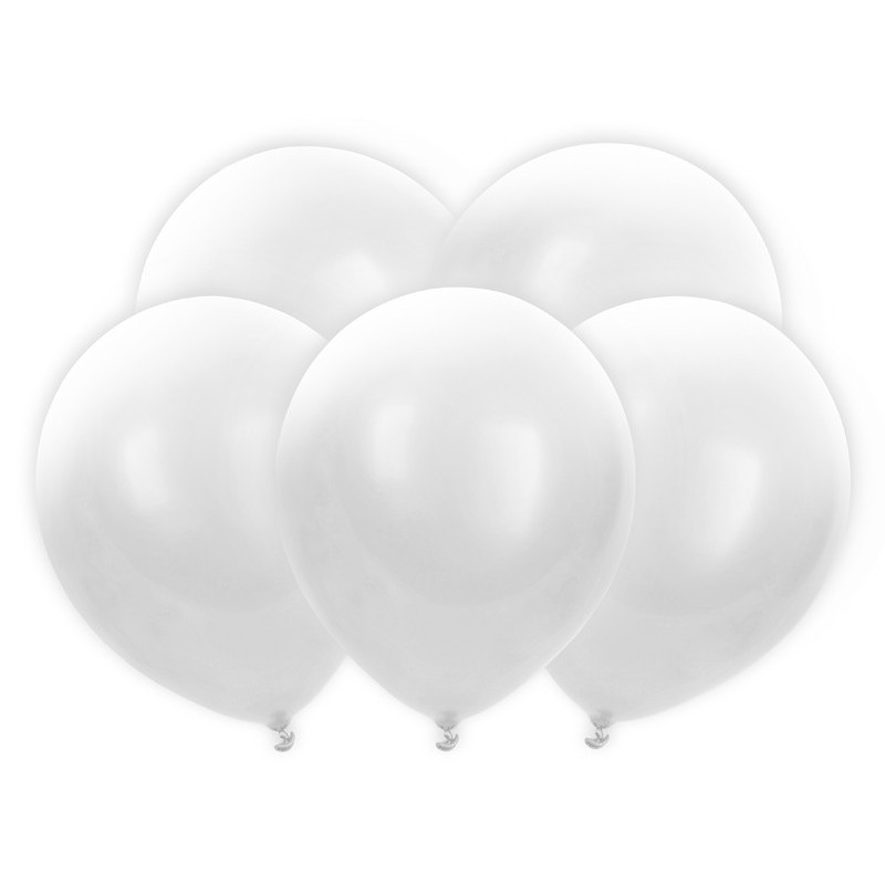 5 stk. Hvide Balloner 12" med skiftende farver LED lys Kan bruges til Helium