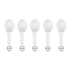 5 stk. Hvide Balloner 12" med skiftende farver LED lys Kan bruges til Helium